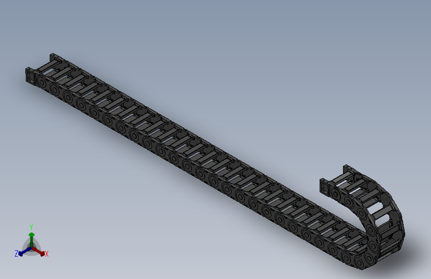 弯曲半径150内高45两侧打开型桥式拖链_DMD45BD-30-130-150R-30