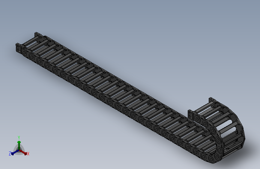 弯曲半径150内高45两侧打开型桥式拖链_DMD45BD-30-200-150R-30