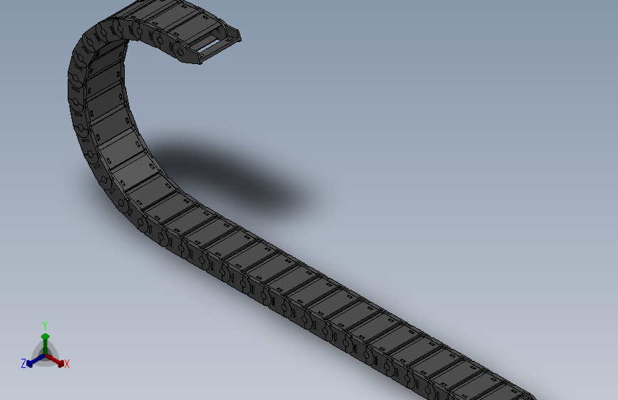 弯曲半径190内高25两侧打开型DB封闭式拖链_DMD25CDBA-25-77-190R-30