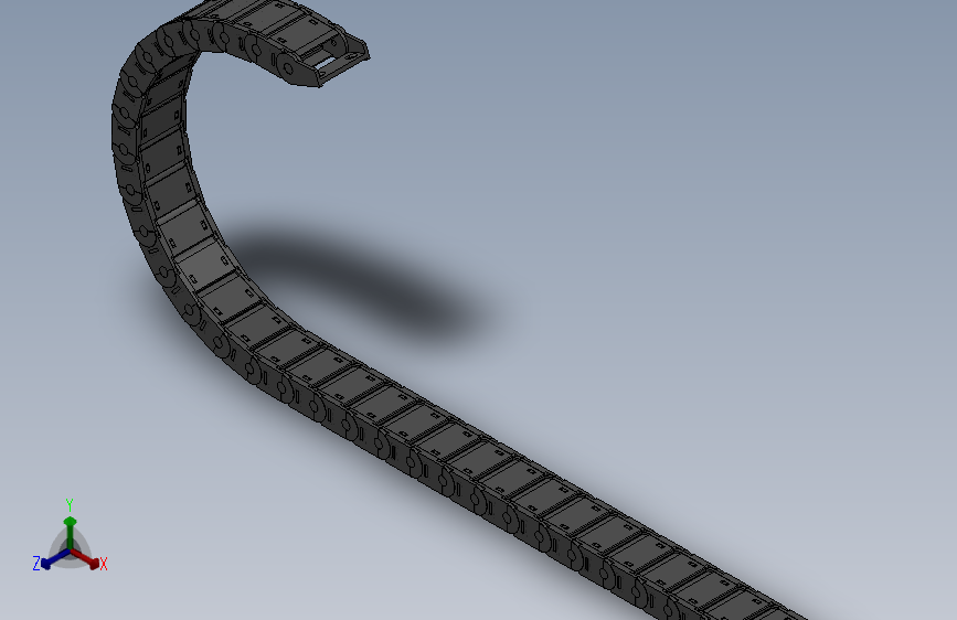 弯曲半径200内高25两侧打开型DB封闭式拖链_DMD25CDBA-25-57-200R-30