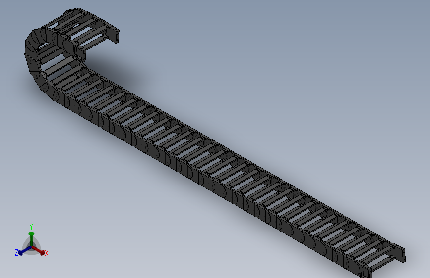 弯曲半径200内高60两侧打开型桥式拖链_DMD60BD-30-250-200R-35