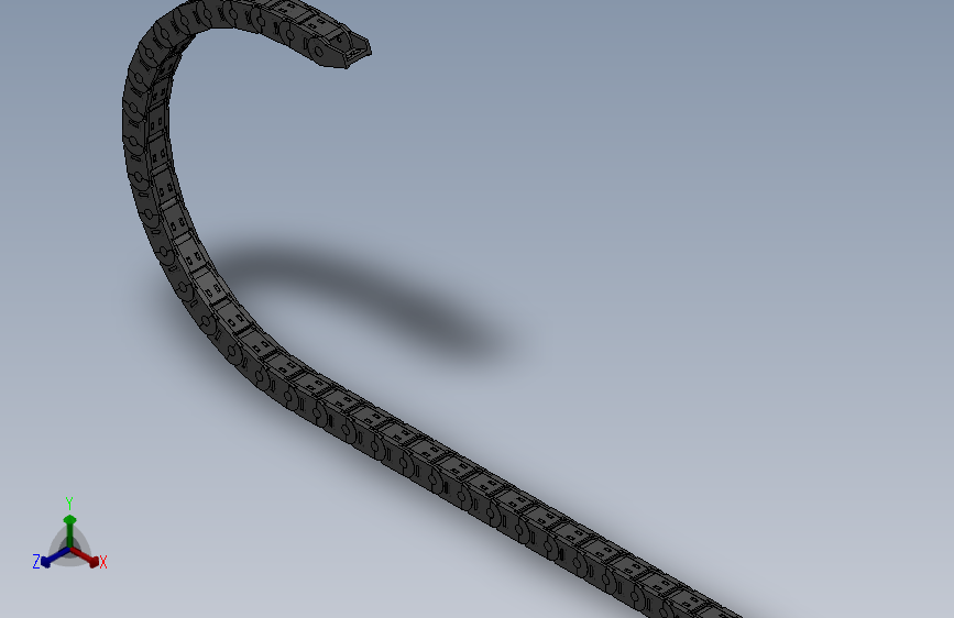 弯曲半径250内高25两侧打开型DB封闭式拖链_DMD25CDBA-25-25-250R-35