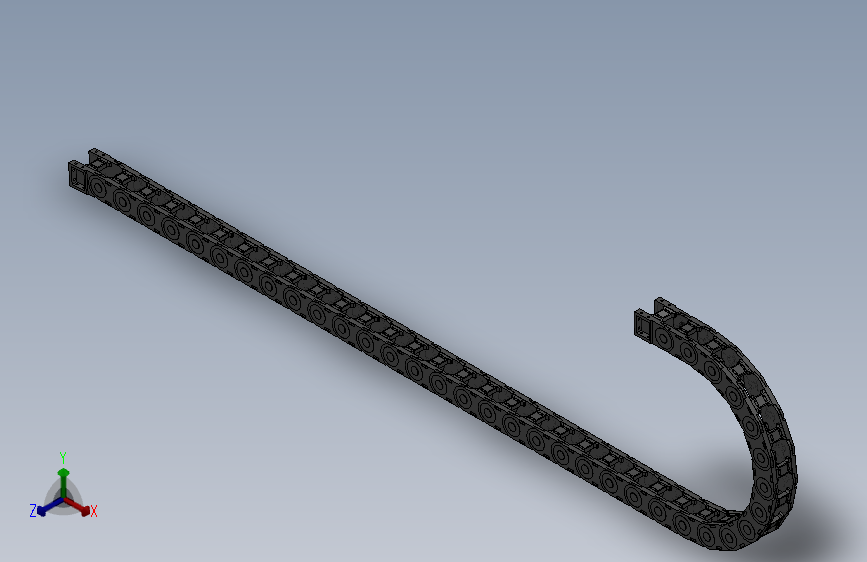 弯曲半径250内高45两侧打开型桥式拖链_DMD45BD-30-50-250R-35