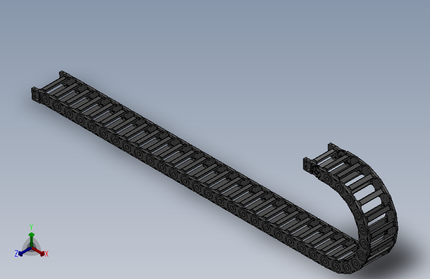 弯曲半径250内高45两侧打开型桥式拖链_DMD45BD-30-175-250R-35