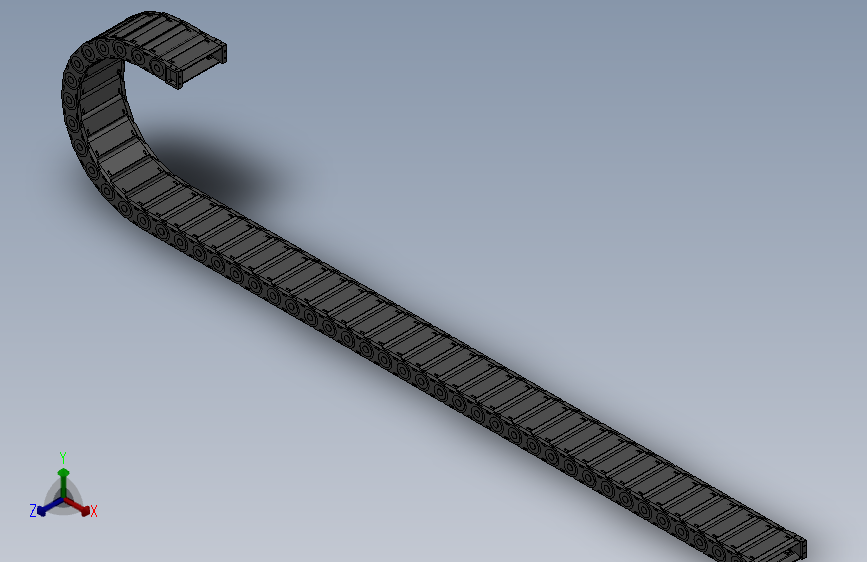 弯曲半径300内高45两侧打开型封闭式拖链_DMD45CD-45-175-300R-45