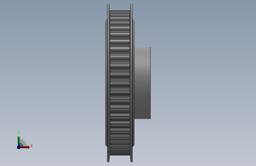 小凸缘型梯形齿同步带轮XL型_SXLDC-50-037-dc16-A 正面视图