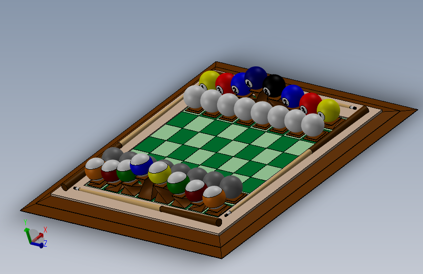 棋盘和棋子 主视图