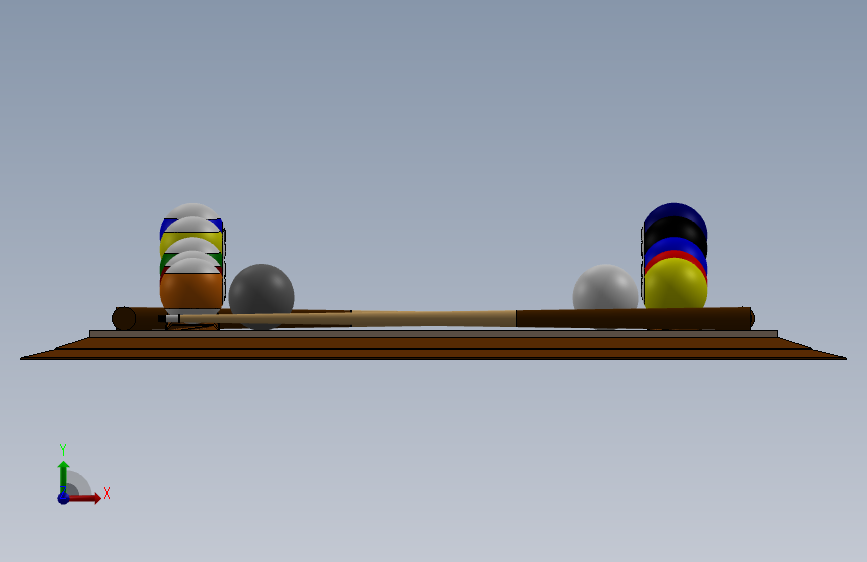 棋盘和棋子 正面视图