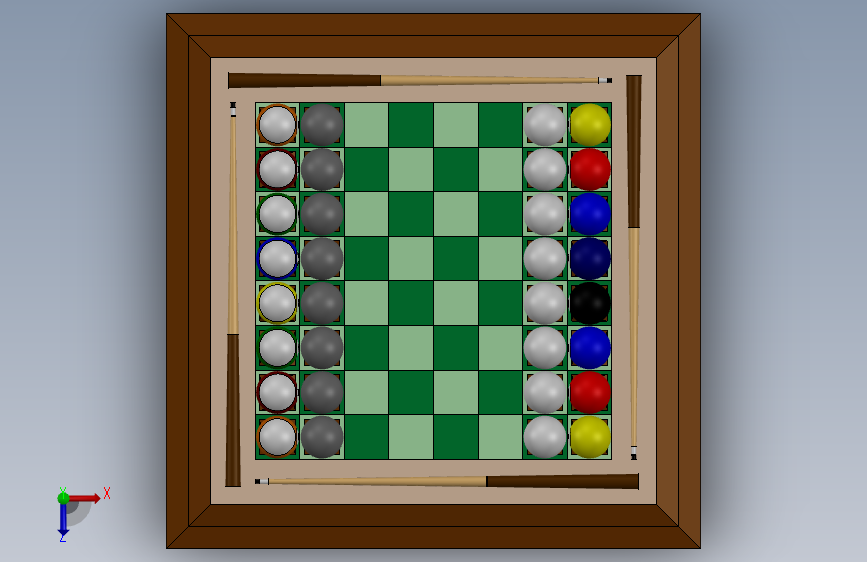 棋盘和棋子 俯视图