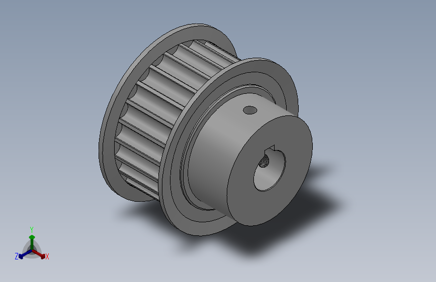 带顶丝键槽孔小凸缘型圆弧形齿同步带轮8YU型_S8YUDK-24-25-dk16-A