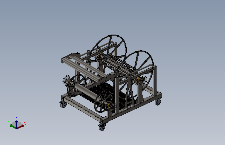 用于实心轮胎收卷胶料料车总装