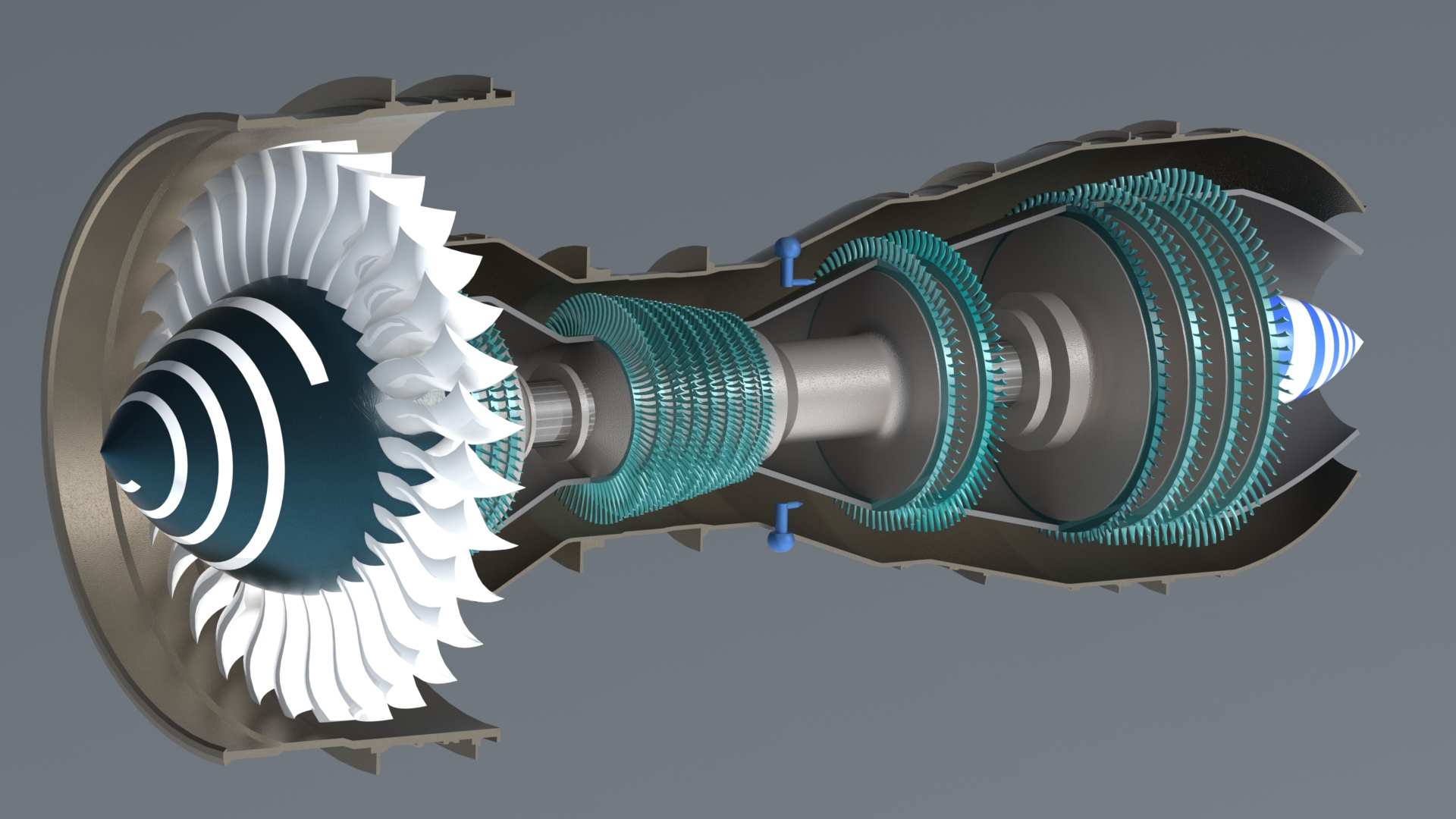 喷气式燃气轮机_SOLIDWORKS 2022_模型图纸下载 – 懒石网