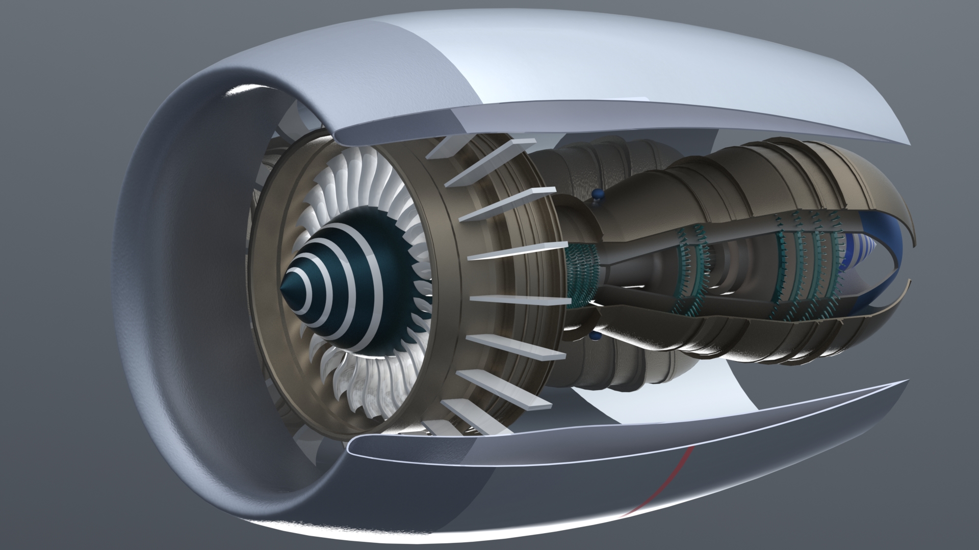 喷气式燃气轮机_SOLIDWORKS 2022_模型图纸下载 – 懒石网