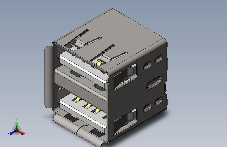 双 USB 2.0 A 型母连接器 180 度 8 针