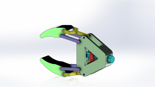 robot arm简易机械爪夹具结构3D图纸 Solidworks设计