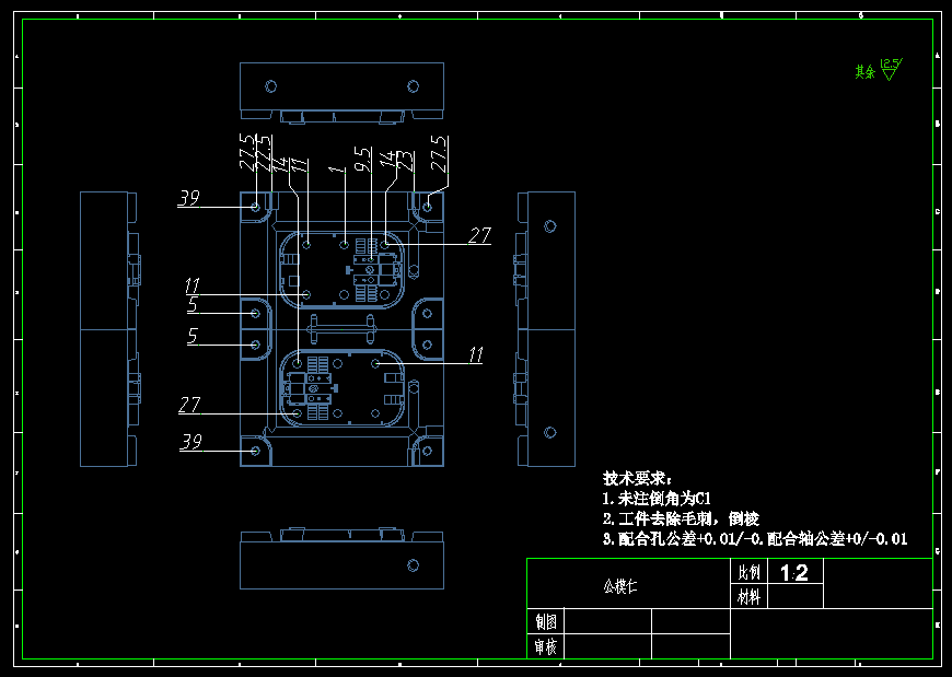 万能充电器注塑模具设计-外壳下壳件[三维UG]【12张CAD图纸和文档】