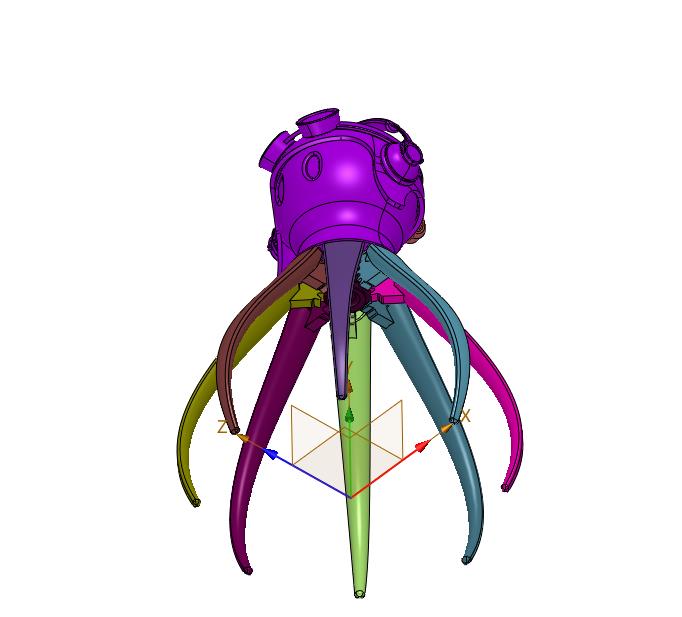 3D打印机械章鱼关节可活动乌贼儿童玩具