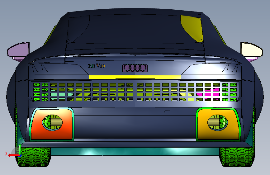 全铝车身Audi Sport跑车 背面视图