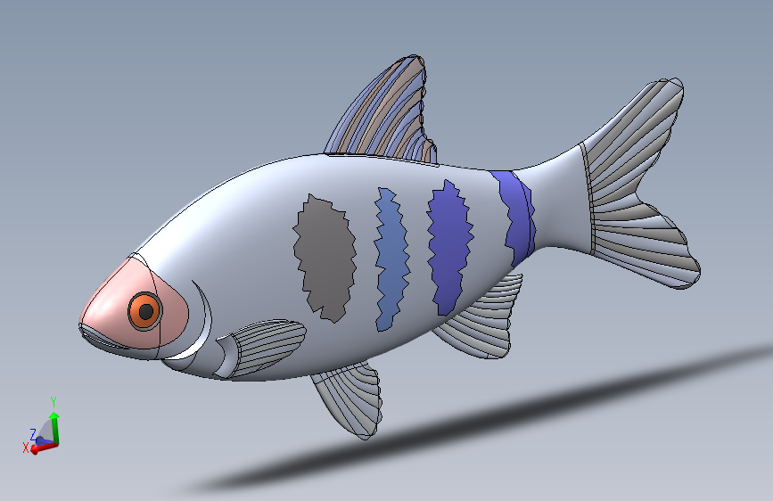 A FISH鱼简易模型_SOLIDWORKS 2019_模型图纸下载 – 懒石网