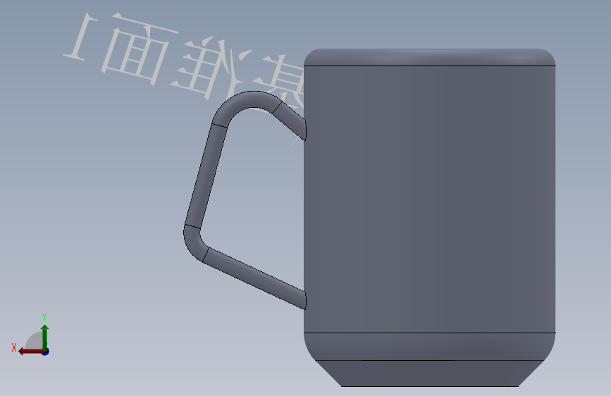 杯子 背面视图