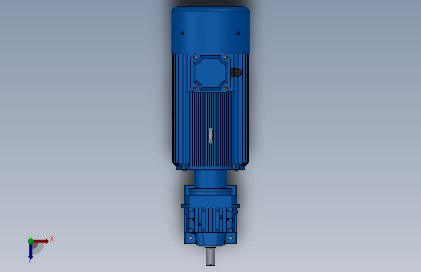 R37底脚轴伸式安装斜齿轮减速机R37-YVB3-4P-6.67-M4-270° 俯视图