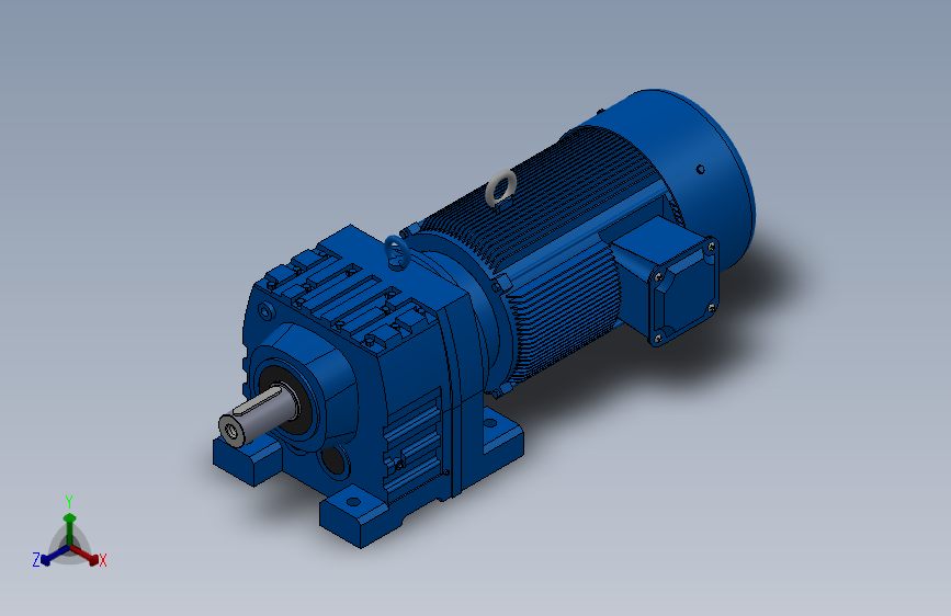R107底脚轴伸式安装斜齿轮减速机R107-Y22-4P-180L-M1-0°