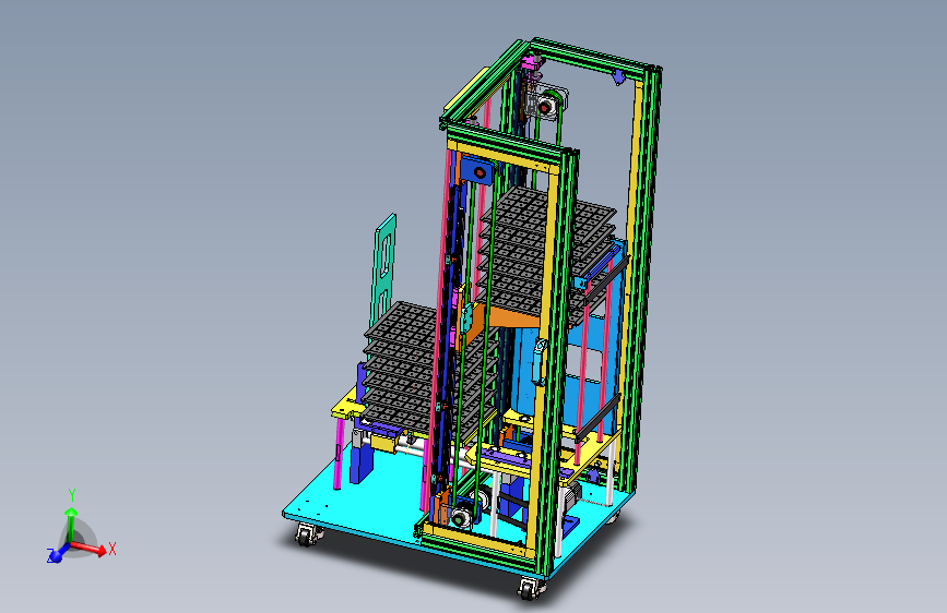 同步带升降机构3D数模图纸 Solidworks设计