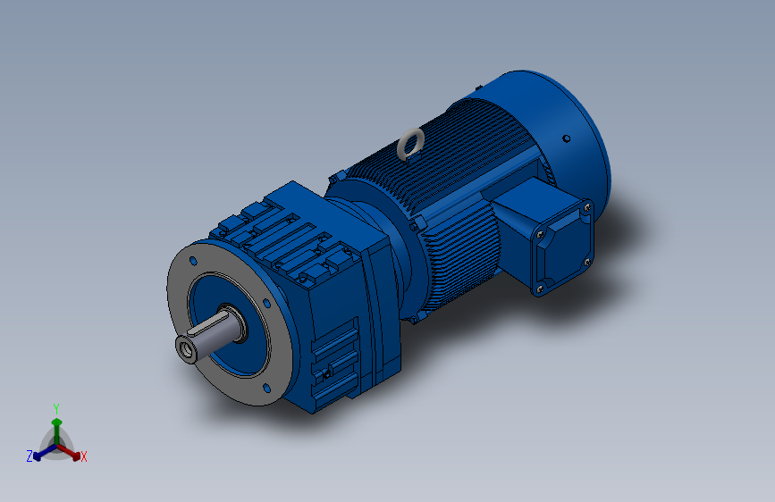 RF57法兰轴伸式安装斜齿轮减速机RF57-Y1.5-4P-90L-M1-0°-Φ250