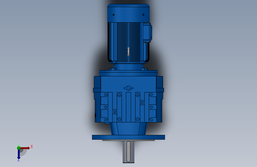 RF77法兰轴伸式安装斜齿轮减速机RF77-Y0.55-4P-80-M1-0°-Φ250 俯视图
