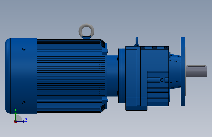RF77法兰轴伸式安装斜齿轮减速机RF77-Y5.5-4P-132S-M1-0°-Φ250 左侧视图