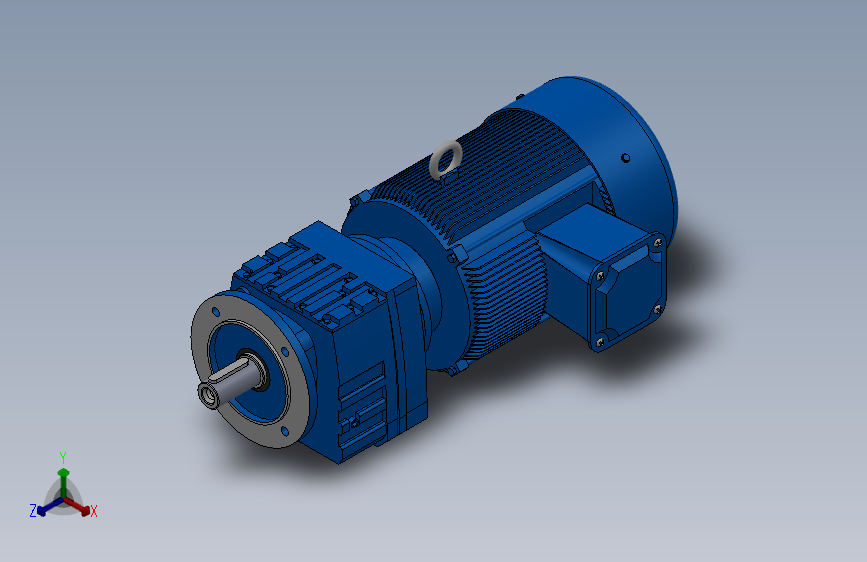 RF27法兰轴伸式安装斜齿轮减速机RF27-Y0.75-4P-80-M1-0°-Φ140
