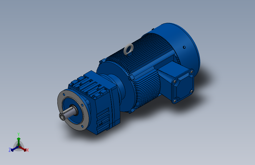 RF27法兰轴伸式安装斜齿轮减速机RF27-Y1.5-4P-90L-M1-0°-Φ140