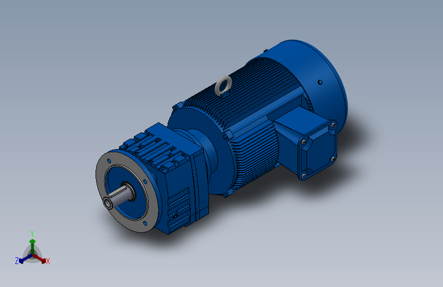 RF27法兰轴伸式安装斜齿轮减速机RF27-Y1.5-4P-90L-M1-0°-Φ160