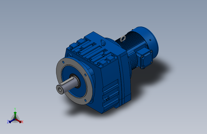 RF107法兰轴伸式安装斜齿轮减速机RF107-Y1.5-8P-90L-M1-0°-Φ350