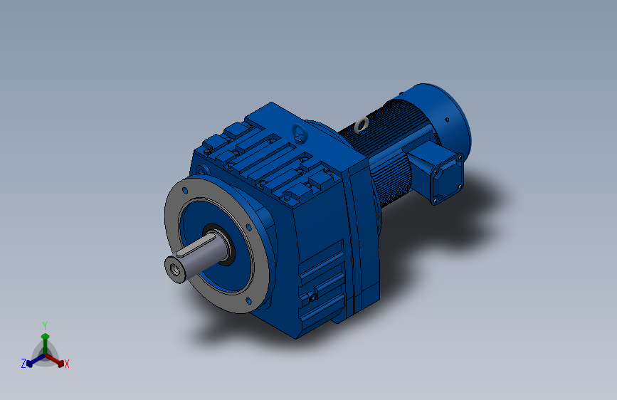RF107法兰轴伸式安装斜齿轮减速机RF107-Y2.2-4P-100-M1-0°-Φ350