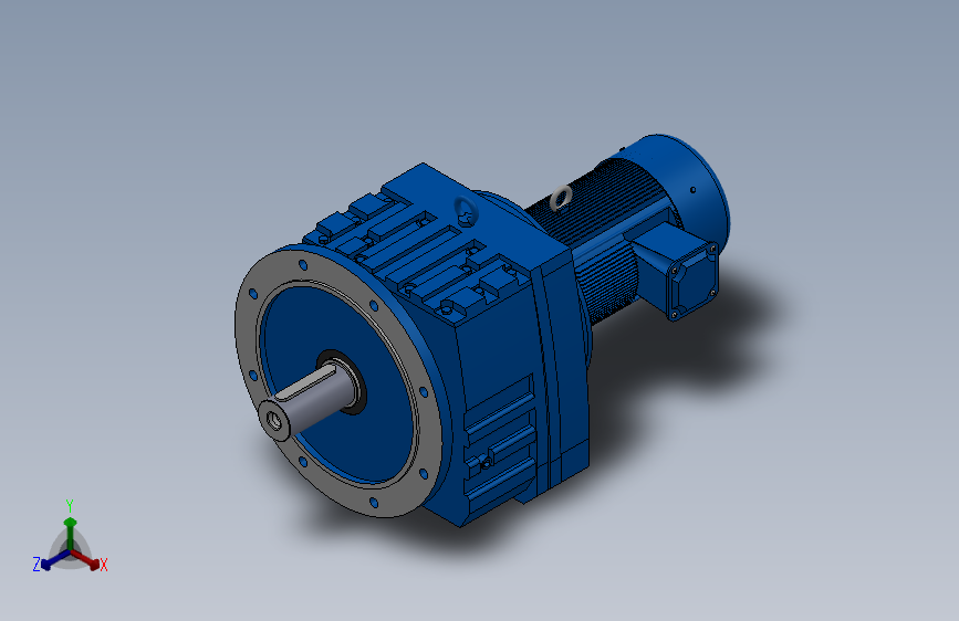 RF107法兰轴伸式安装斜齿轮减速机RF107-Y2.2-4P-100-M1-0°-Φ450