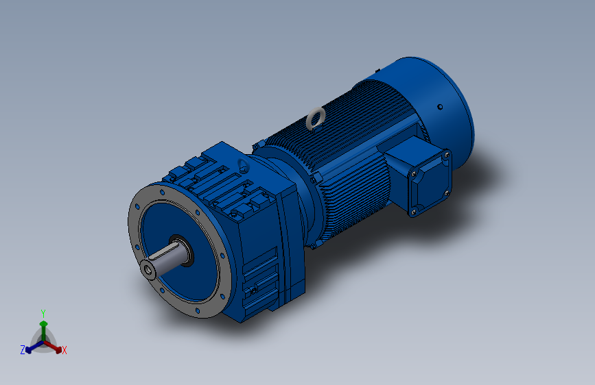 RF107法兰轴伸式安装斜齿轮减速机RF107-Y22-4P-180L-M1-0°-Φ350