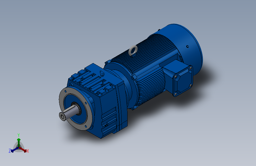 RF107法兰轴伸式安装斜齿轮减速机RF107-Y30-4P-200L-M1-0°-Φ350