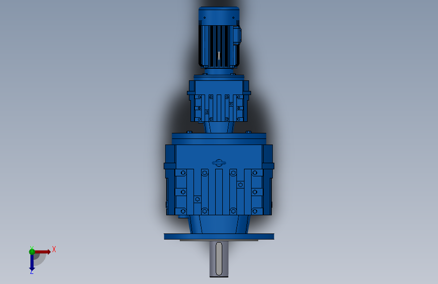 RF97R57法兰轴伸式组合型斜齿轮减速机RF97R57-Y0.18-4P-63-M1-0°-Φ350 俯视图