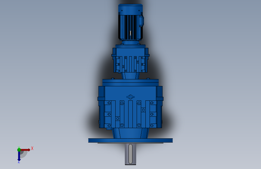 RF97R57法兰轴伸式组合型斜齿轮减速机RF97R57-Y0.18-4P-63-M1-0°-Φ450 俯视图