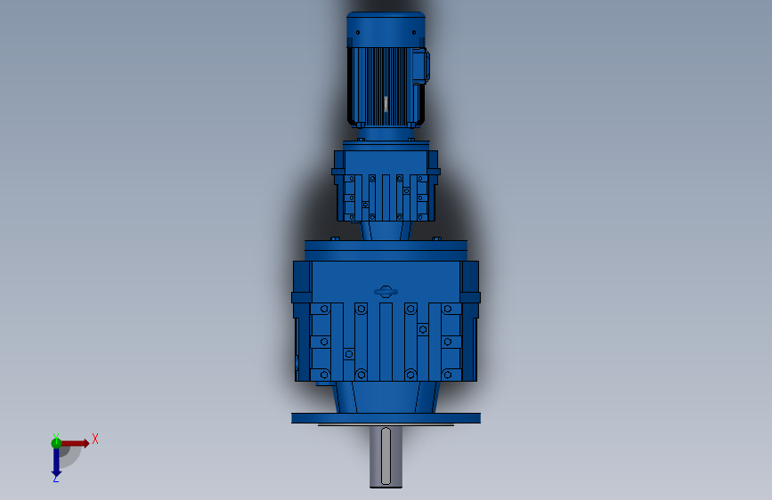 RF97R57法兰轴伸式组合型斜齿轮减速机RF97R57-Y0.25-4P-71-M1-0°-Φ350 俯视图