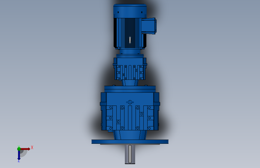 RF97R57法兰轴伸式组合型斜齿轮减速机RF97R57-Y1.1-4P-90S-M1-0°-Φ350 俯视图