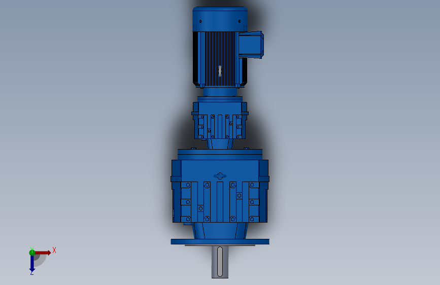 RF97R57法兰轴伸式组合型斜齿轮减速机RF97R57-Y1.5-4P-90L-M1-0°-Φ350 俯视图