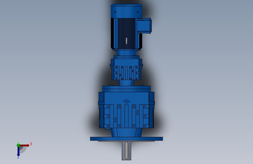 RF97R57法兰轴伸式组合型斜齿轮减速机RF97R57-Y1.5-4P-90L-M1-0°-Φ450 俯视图