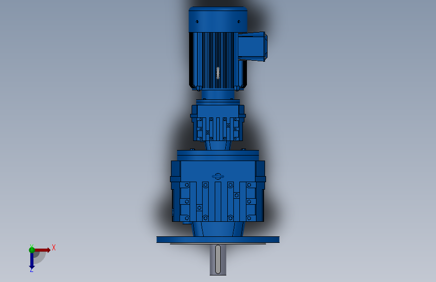 RF97R57法兰轴伸式组合型斜齿轮减速机RF97R57-Y2.2-4P-100-M1-0°-Φ350 俯视图