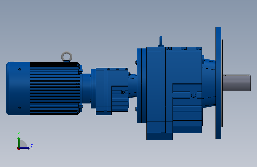 RF97R57法兰轴伸式组合型斜齿轮减速机RF97R57-Y2.2-4P-100-M1-0°-Φ350 左侧视图