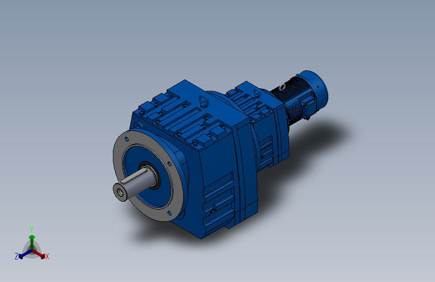 RF107R77法兰轴伸式组合型斜齿轮减速机RF107R77-Y0.37-4P-71-M1-0°-Φ350
