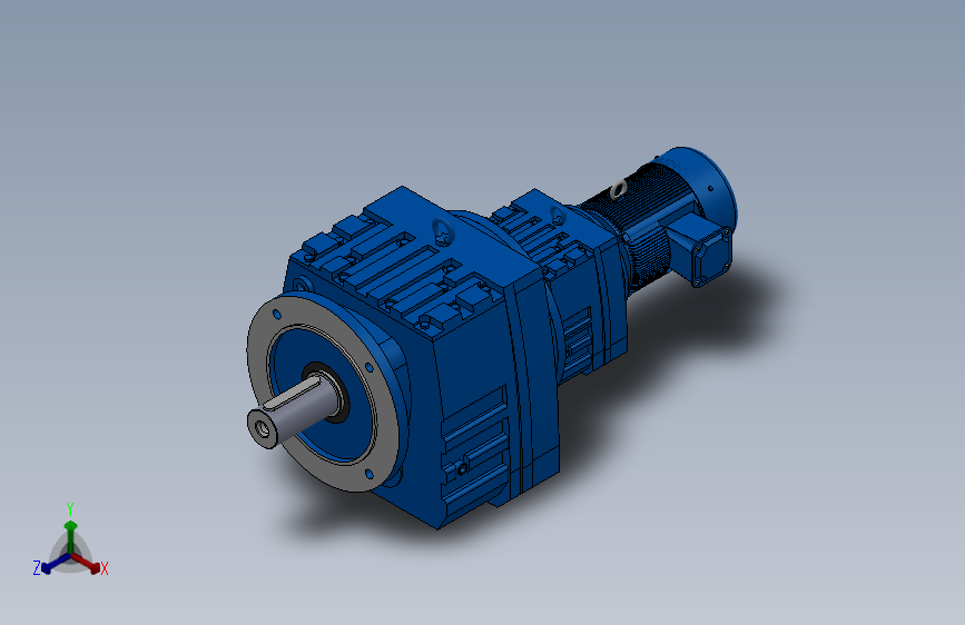 RF107R77法兰轴伸式组合型斜齿轮减速机RF107R77-Y0.55-4P-80-M1-0°-Φ350