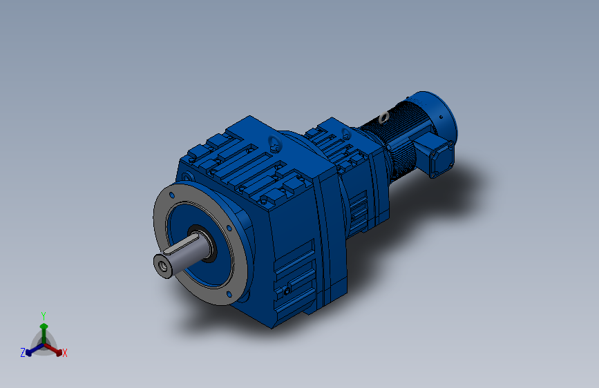 RF107R77法兰轴伸式组合型斜齿轮减速机RF107R77-Y0.75-4P-80-M1-0°-Φ350