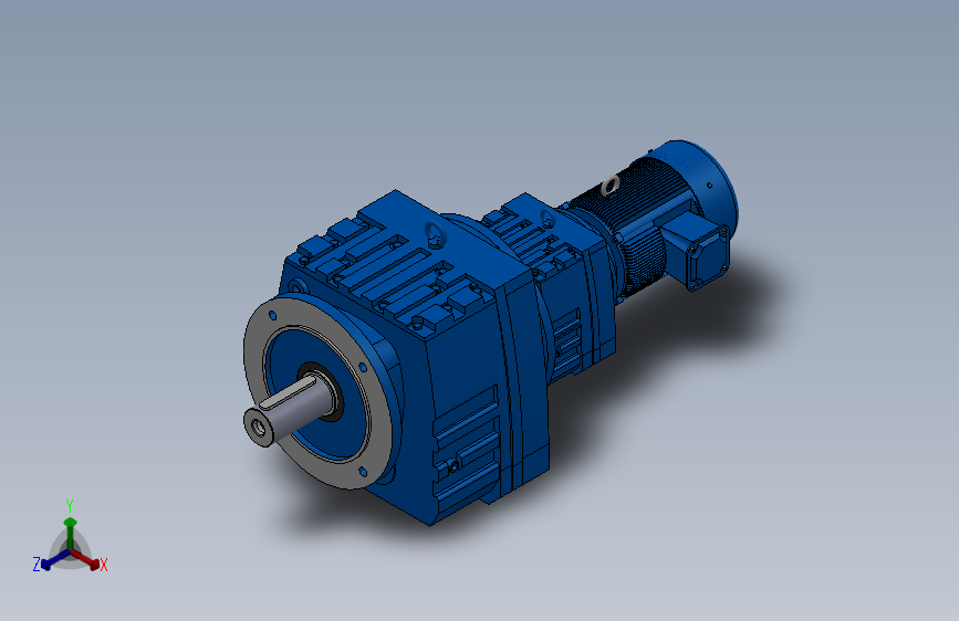 RF107R77法兰轴伸式组合型斜齿轮减速机RF107R77-Y1.1-4P-90S-M1-0°-Φ350